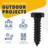 1/2" x 2”, 25-Piece Black Lag Bolts, Rustproof 4-Layer Ceramic BLAKOTE, 2X Protection of Galvanized Lag Screws, for Decks Pergolas by Makers Bolt