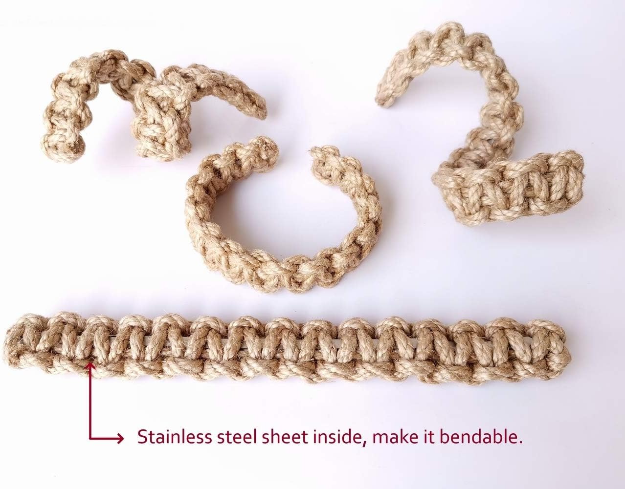 Braided Curtain Tiebacks for Drapes, Rustic Curtain holdbacks Set of 4, Handmade Curtain Ties for Sheer/Light Weight Drapes