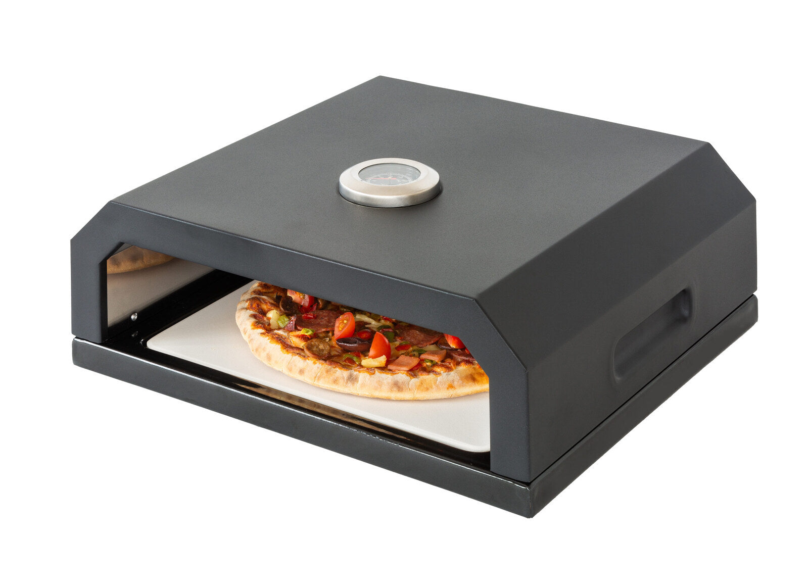 BBQ Pizza Oven Box with Built-in Thermometer – Stainless Steel Pizza Oven for BBQ Grills