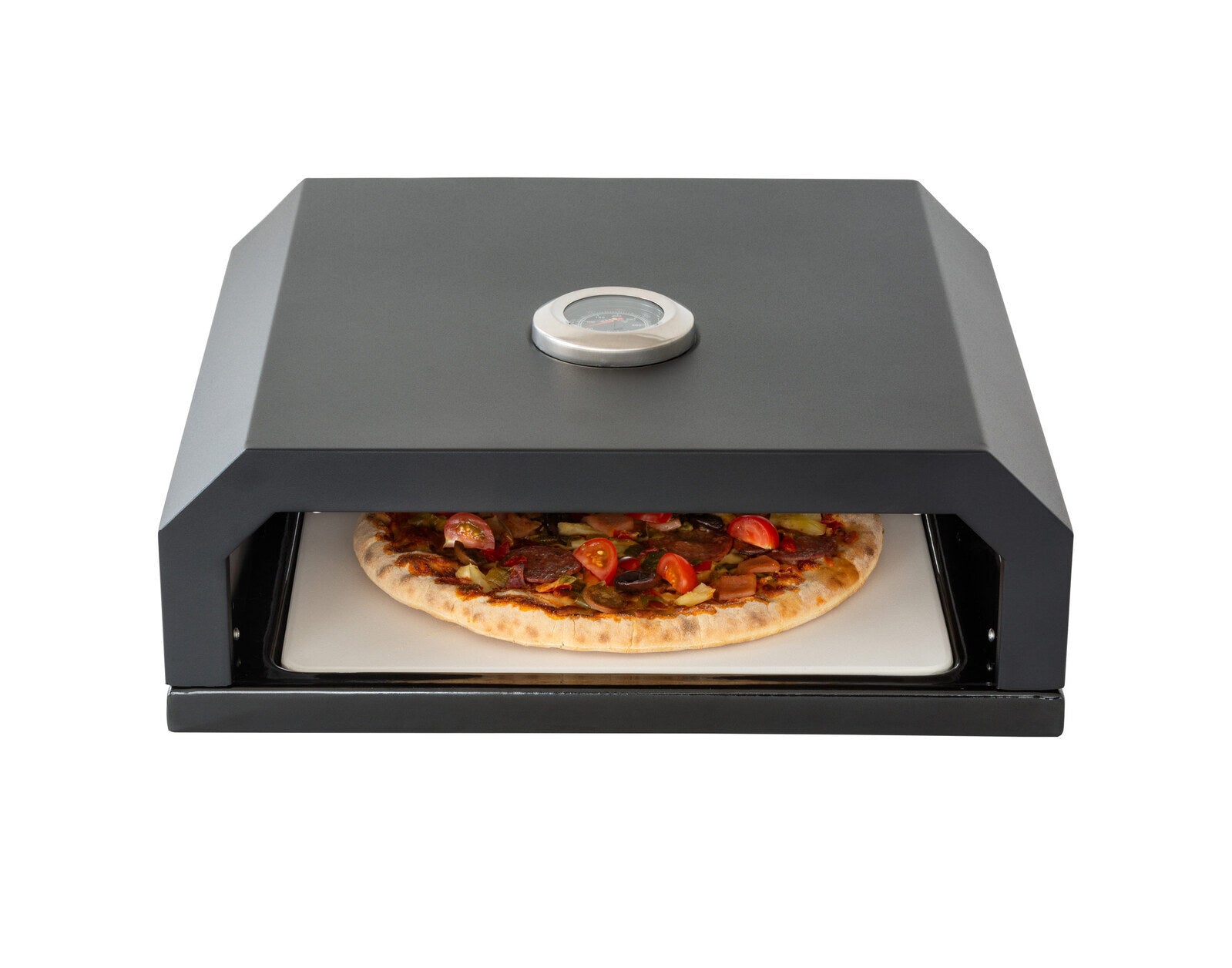BBQ Pizza Oven Box with Built-in Thermometer – Stainless Steel Pizza Oven for BBQ Grills