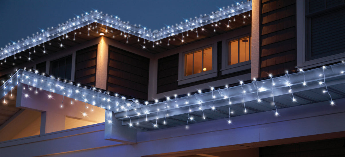 Solar White Curtain Christmas Lights