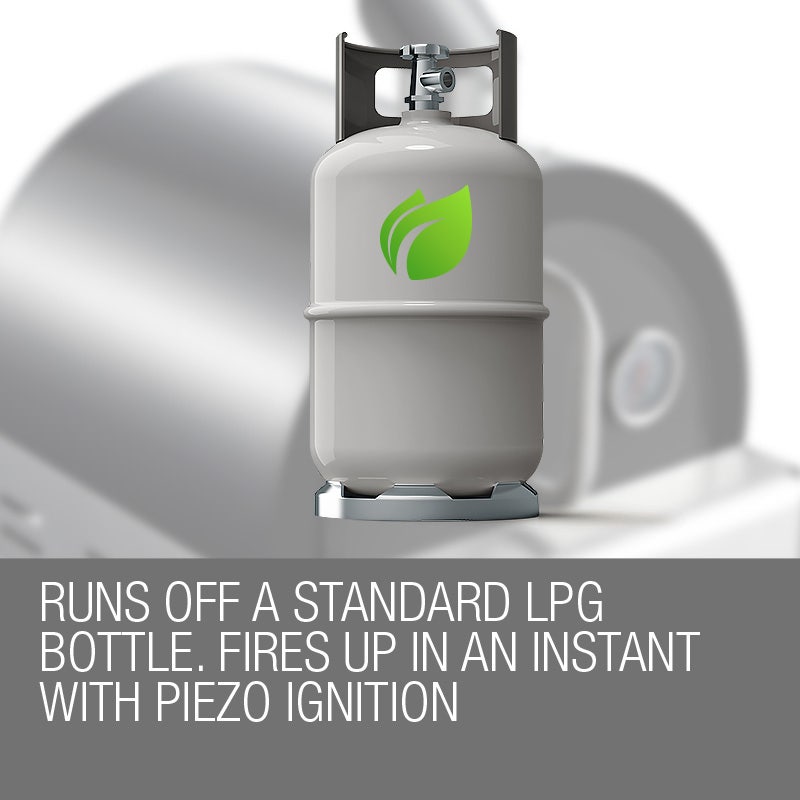 EuroGrille Portable Gas Pizza Oven – Stainless Steel LPG Benchtop Outdoor Pizza Oven