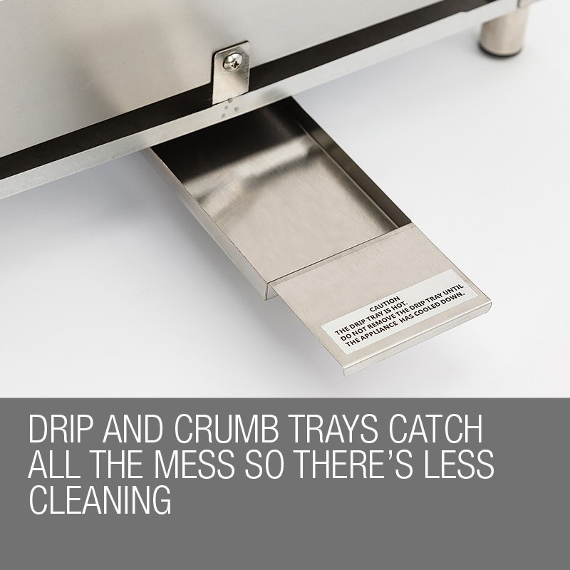 EuroGrille Portable Gas Pizza Oven – Stainless Steel LPG Benchtop Outdoor Pizza Oven