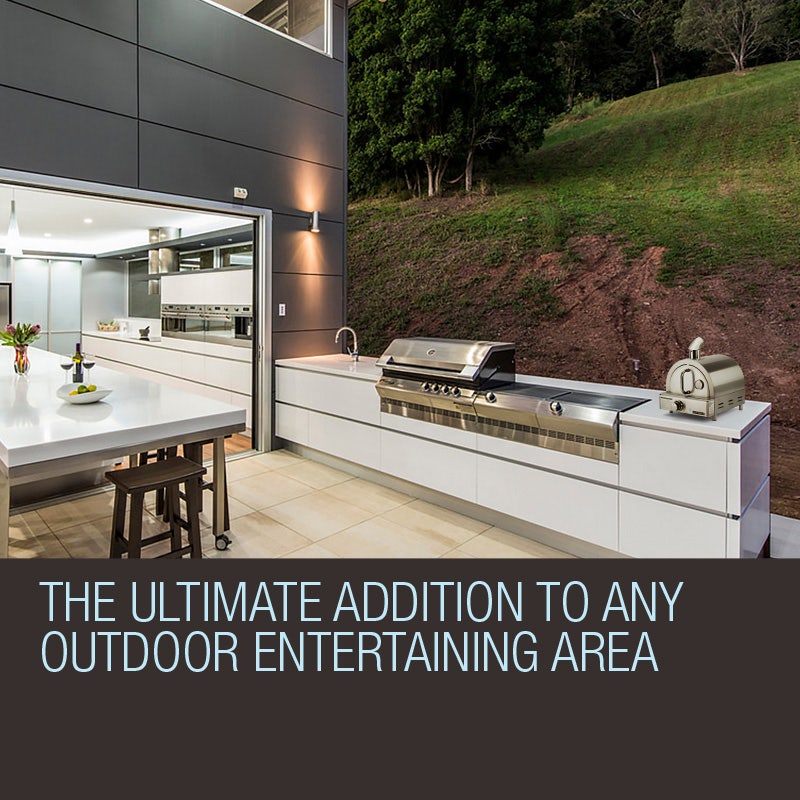 EuroGrille Portable Gas Pizza Oven – Stainless Steel LPG Benchtop Outdoor Pizza Oven