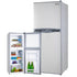 GECKO 125L Portable Fridge Freezer Camping Motorhome Caravan Upright Fridges 12V/24V/240V, Silver - Outdoorium