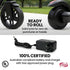 ALPHA Edge Electric Scooter Kids/Teens, 16km/h Max, Adjustable Height, UL Certified, AU Compliant, Dual Brakes, Bluetooth Music, LED, Black