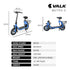 VALK Electric Scooter with Seat, Disc brakes, 12" Tyres, Motorised eScooter for Adults Teens Commuter, Blue