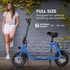 VALK Electric Scooter with Seat, Disc brakes, 12" Tyres, Motorised eScooter for Adults Teens Commuter, Blue