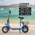 VALK Electric Scooter with Seat, Disc brakes, 12" Tyres, Motorised eScooter for Adults Teens Commuter, Blue