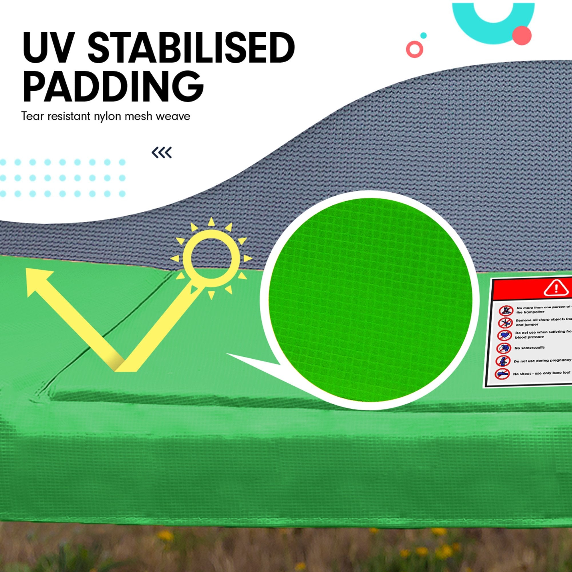 Kahuna 8ft x 11ft Rectangular Trampoline Rainbow Free Safety Net Spring Pad Cover Mat Ladder