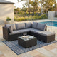 Ottoman-Style Outdoor Lounge Set in Black