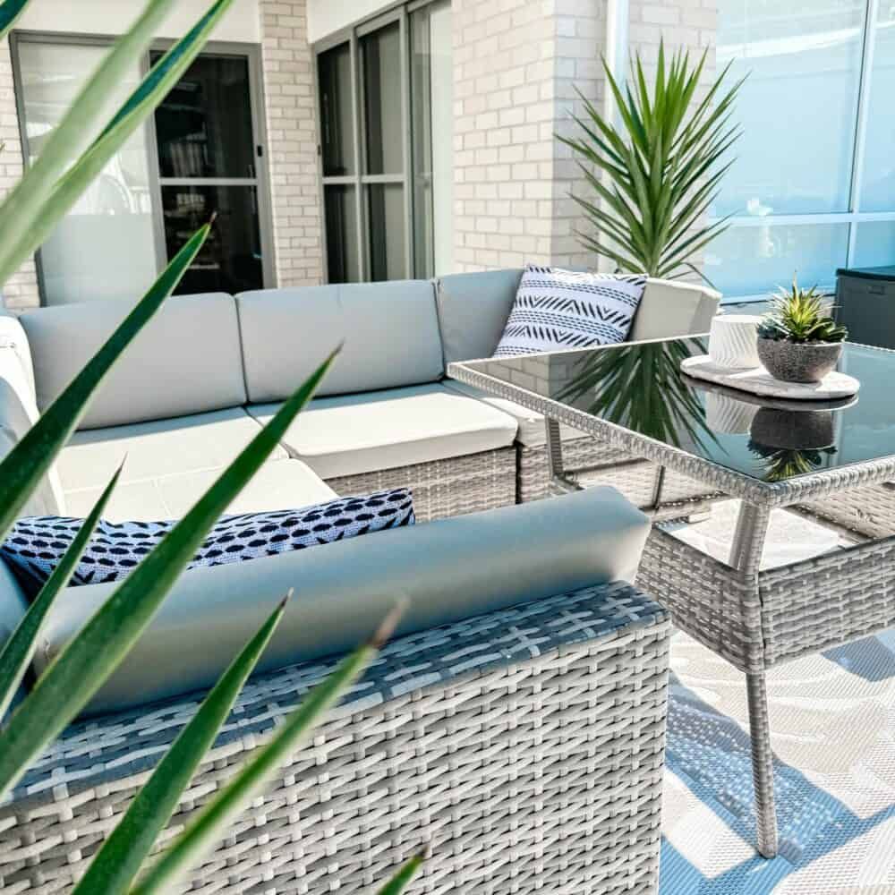 8PC Outdoor Dining Set Wicker Table & Chairs-Grey – product image 3