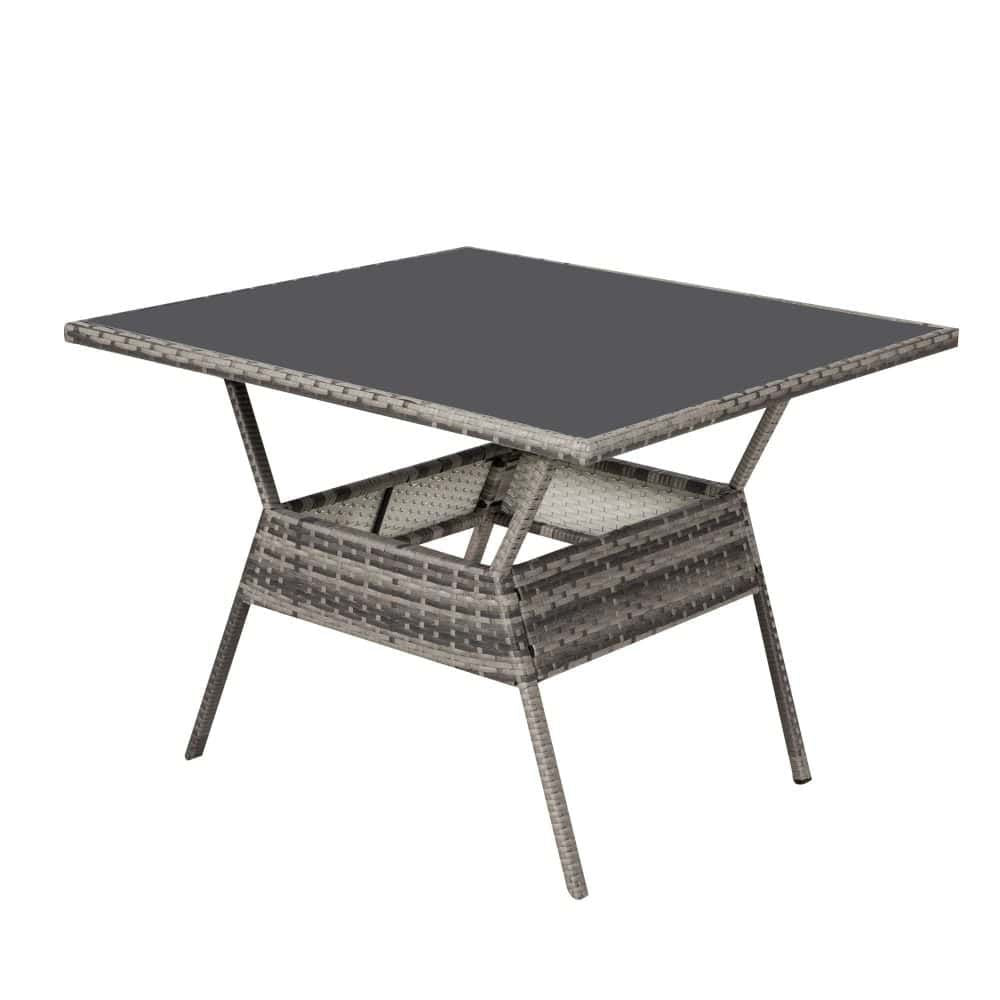 8PC Outdoor Dining Set Wicker Table & Chairs-Grey – product image 9