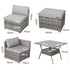 8PC Outdoor Dining Set Wicker Table & Chairs-Grey – product image 14