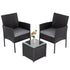 3PC Outdoor Table and Chairs Set-Black - Outdoorium