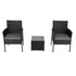 3PC Outdoor Table and Chairs Set-Black - Outdoorium