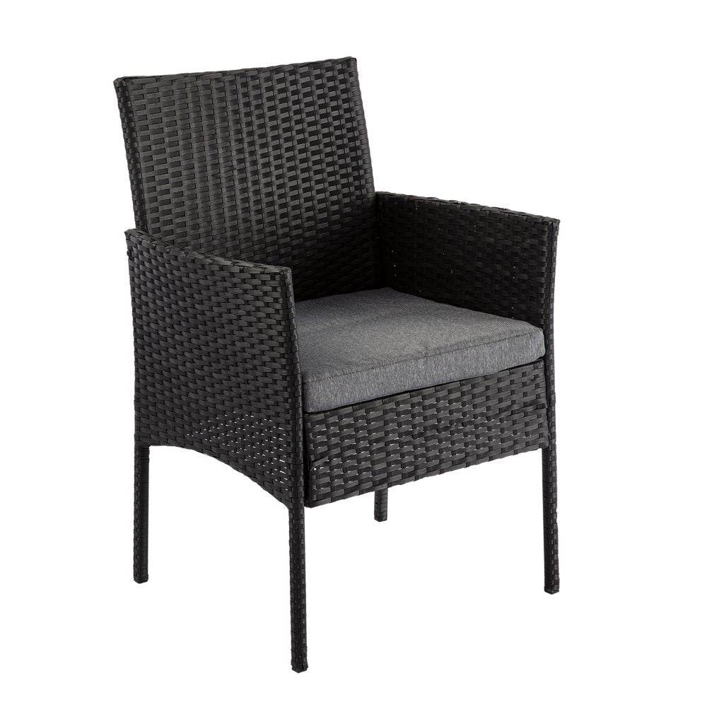 3PC Outdoor Table and Chairs Set-Black - Outdoorium