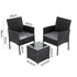 3PC Outdoor Table and Chairs Set-Black - Outdoorium