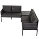 Eden 4 - Seater Outdoor Lounge Set with Coffee Table in Black - Stylish Textile and Rope Design | Outdoorium