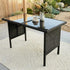 Ella 8-Seater Modular Outdoor Garden Lounge and Dining Set with Table and Stools in Black