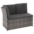 Ella 8-Seater Modular Outdoor Garden Lounge and Dining Set with Table and Stools in Dark Grey Weave