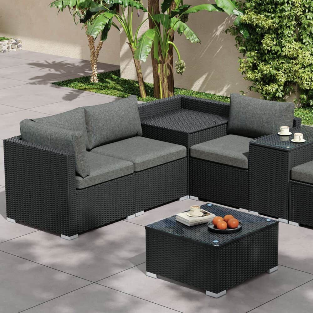 Modular Outdoor Lounge Set-9pcs Sofa, Armchairs and Coffee Table – product image 8