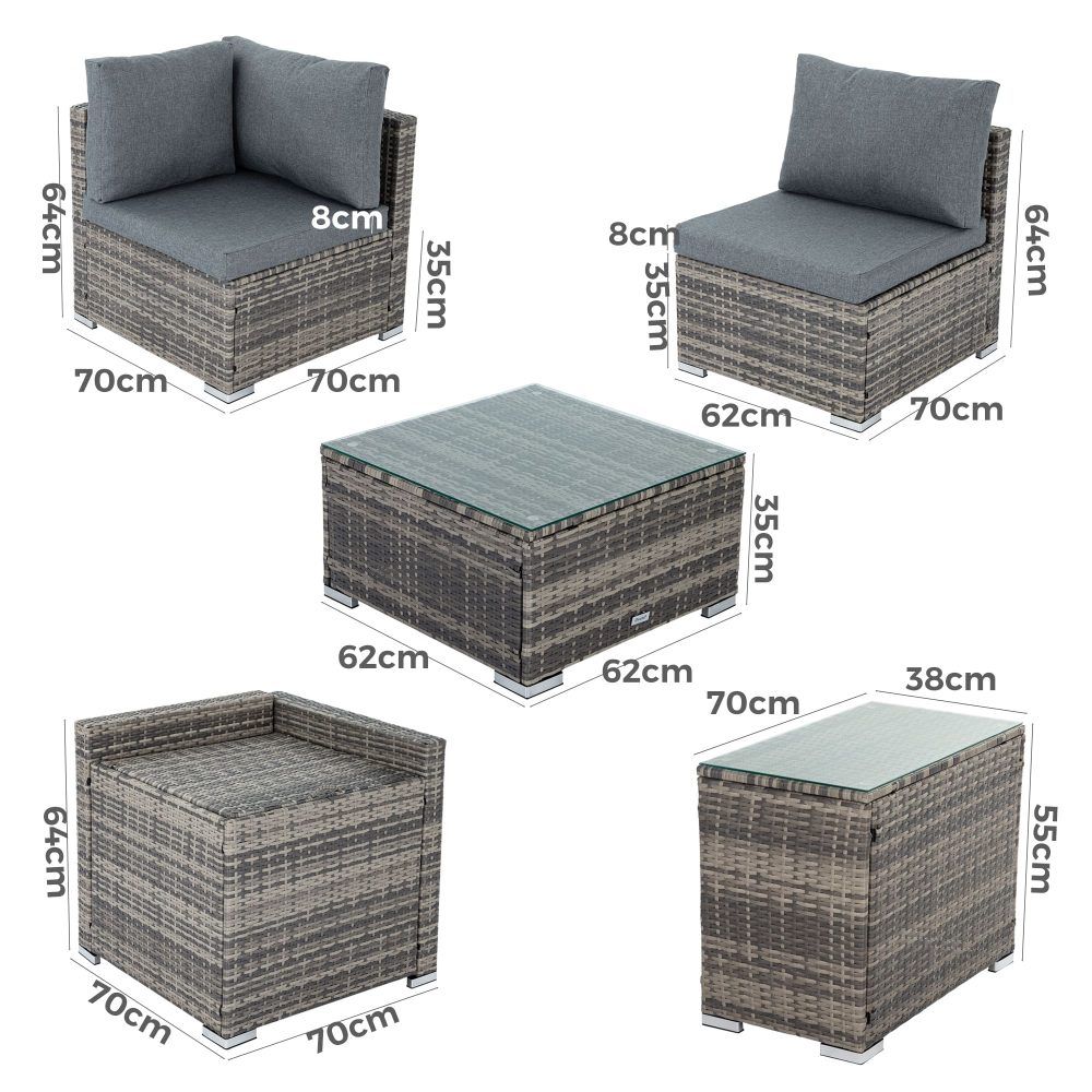 Modular Outdoor Lounge Set-9pcs Sofa, Armchairs and Coffee Table – product image 12