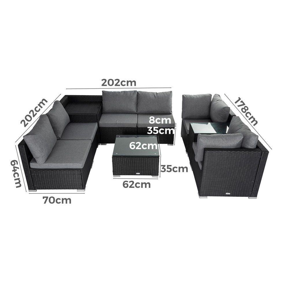 Modular Outdoor Lounge Set-9pcs Sofa, Armchairs and Coffee Table – product image 13