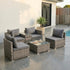 Outdoor Modular Lounge Sofa with Wicker End Table Set