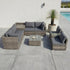 9PCS Outdoor Furniture Modular Lounge Sofa with Wicker End Table