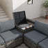 9PCS Outdoor Furniture Modular Lounge Sofa with Wicker End Table