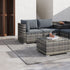 9PCS Outdoor Furniture Modular Lounge Sofa with Wicker End Table
