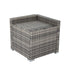 9PCS Outdoor Furniture Modular Lounge Sofa with Wicker End Table