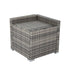 9PCS Outdoor Furniture Modular Lounge Sofa with Wicker End Table