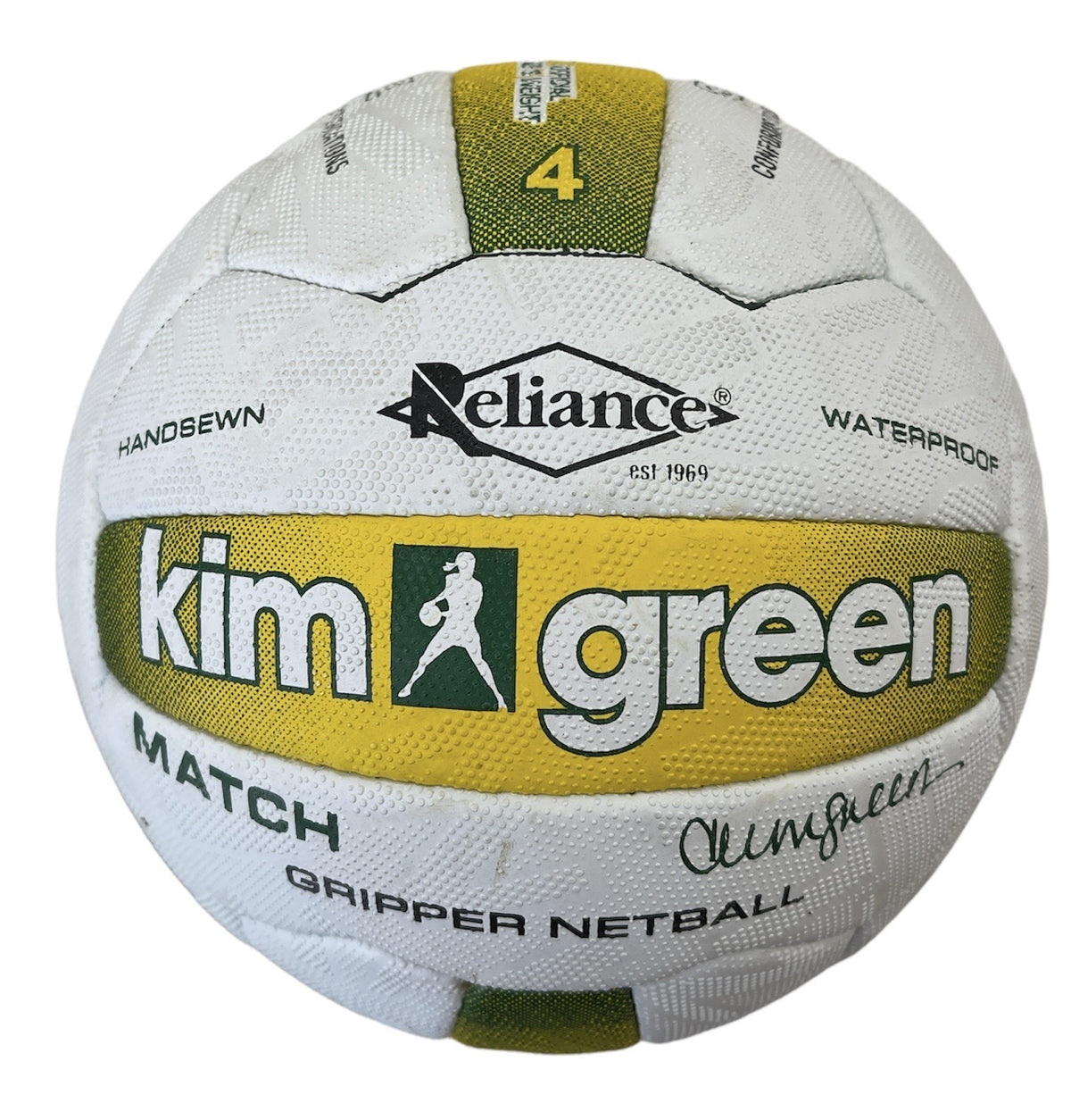 Kim Green Match Gripper Netball Hand Sewn Waterproof Net Ball Official Size 4