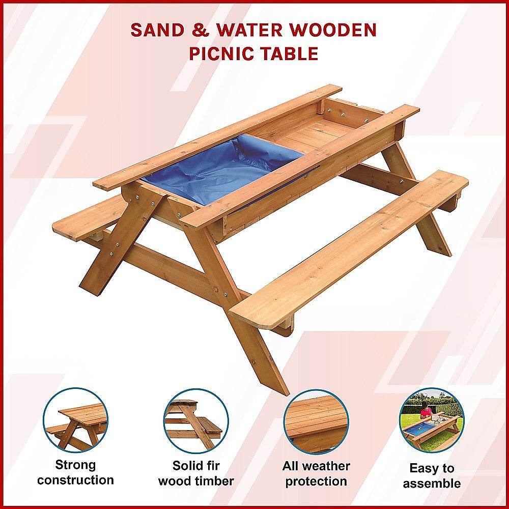 Sand & Water Wooden Picnic Table | Outdoorium