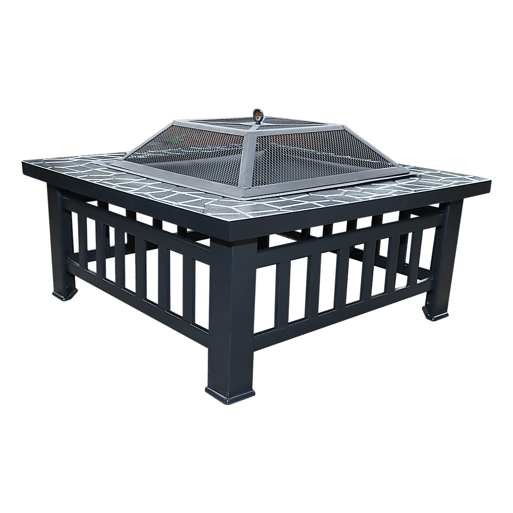 Square Metal Fire Pit Outdoor Heater - 45.7cm