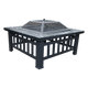 Square Metal Fire Pit Outdoor Heater - 45.7cm