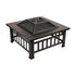 Square Metal Fire Pit Outdoor Heater - 45.7cm