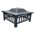 Square Metal Fire Pit Outdoor Heater - 45.7cm