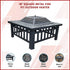 Square Metal Fire Pit Outdoor Heater - 45.7cm