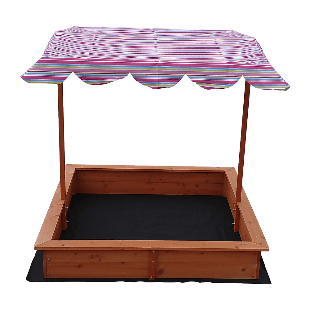Kids Wooden Toy Sandpit with Adjustable Canopy | Outdoorium