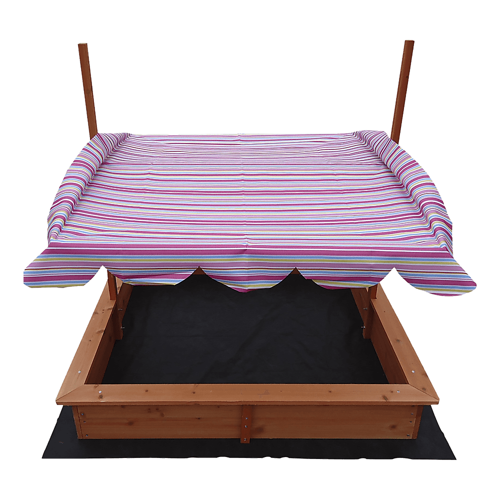 Kids Wooden Toy Sandpit with Adjustable Canopy | Outdoorium
