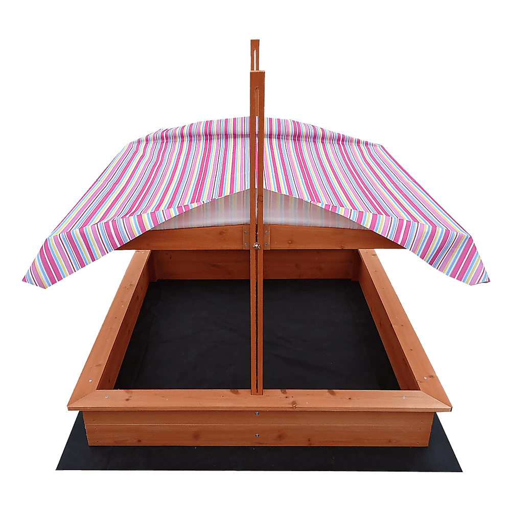 Kids Wooden Toy Sandpit with Adjustable Canopy | Outdoorium