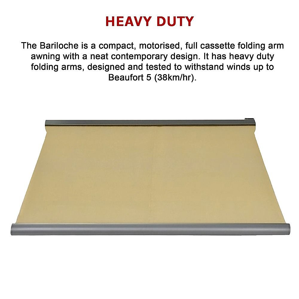 Motorised Retractable Awning – 4x3m Beige Full Cassette Design