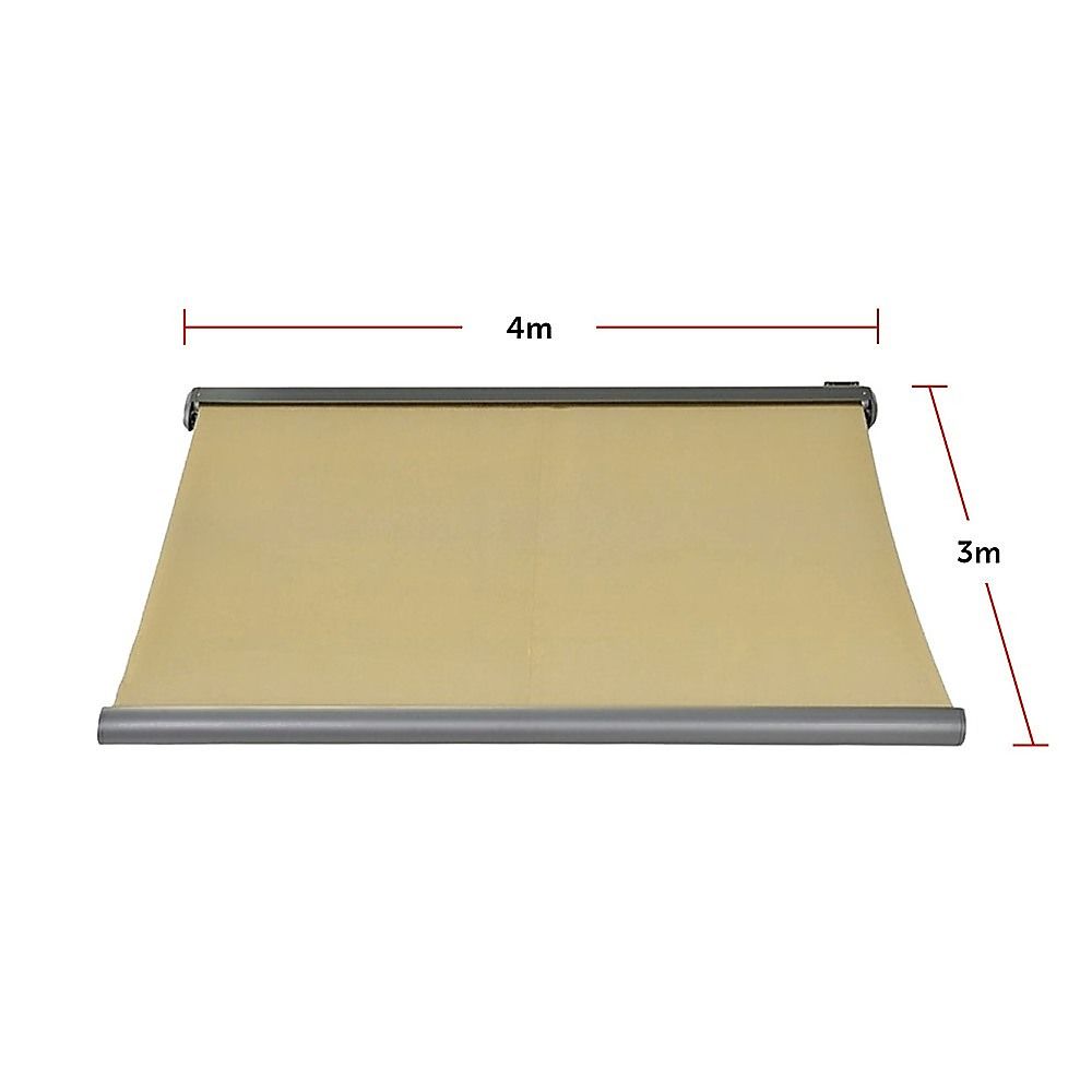 Motorised Retractable Awning – 4x3m Beige Full Cassette Design