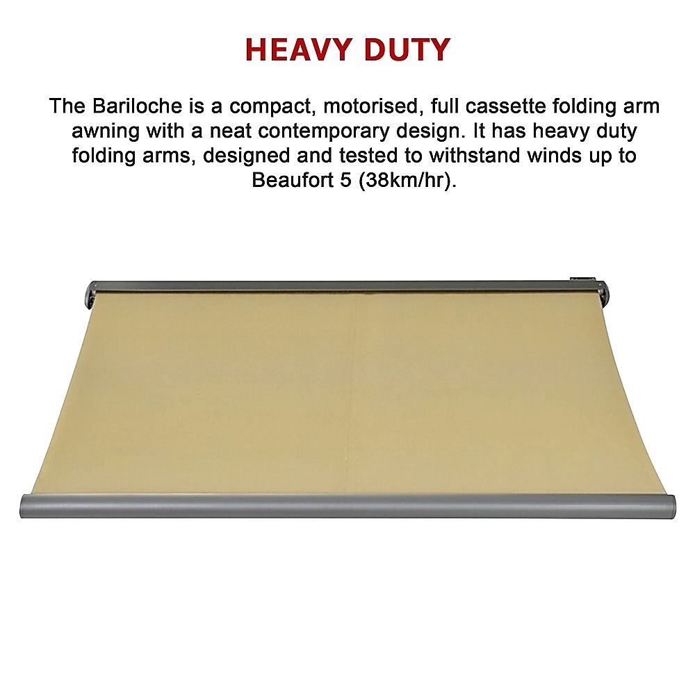 Motorised Retractable Awning – 5.0x3.0m Beige Full Cassette Design