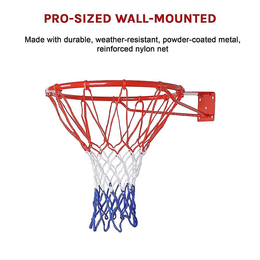 Pro Size Wall Mounted Basketball Hoop Ring Goal Net Rim Dunk Shooting Outdoor