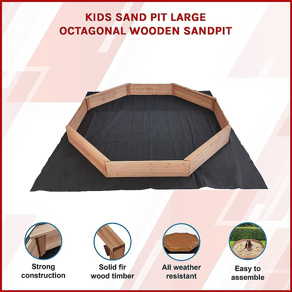 Kids Sand Pit Large Octagonal Wooden Sandpit