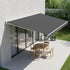 Outdoor Folding Arm Awning Retractable Sunshade Canopy Grey 3.0m x 2.5m